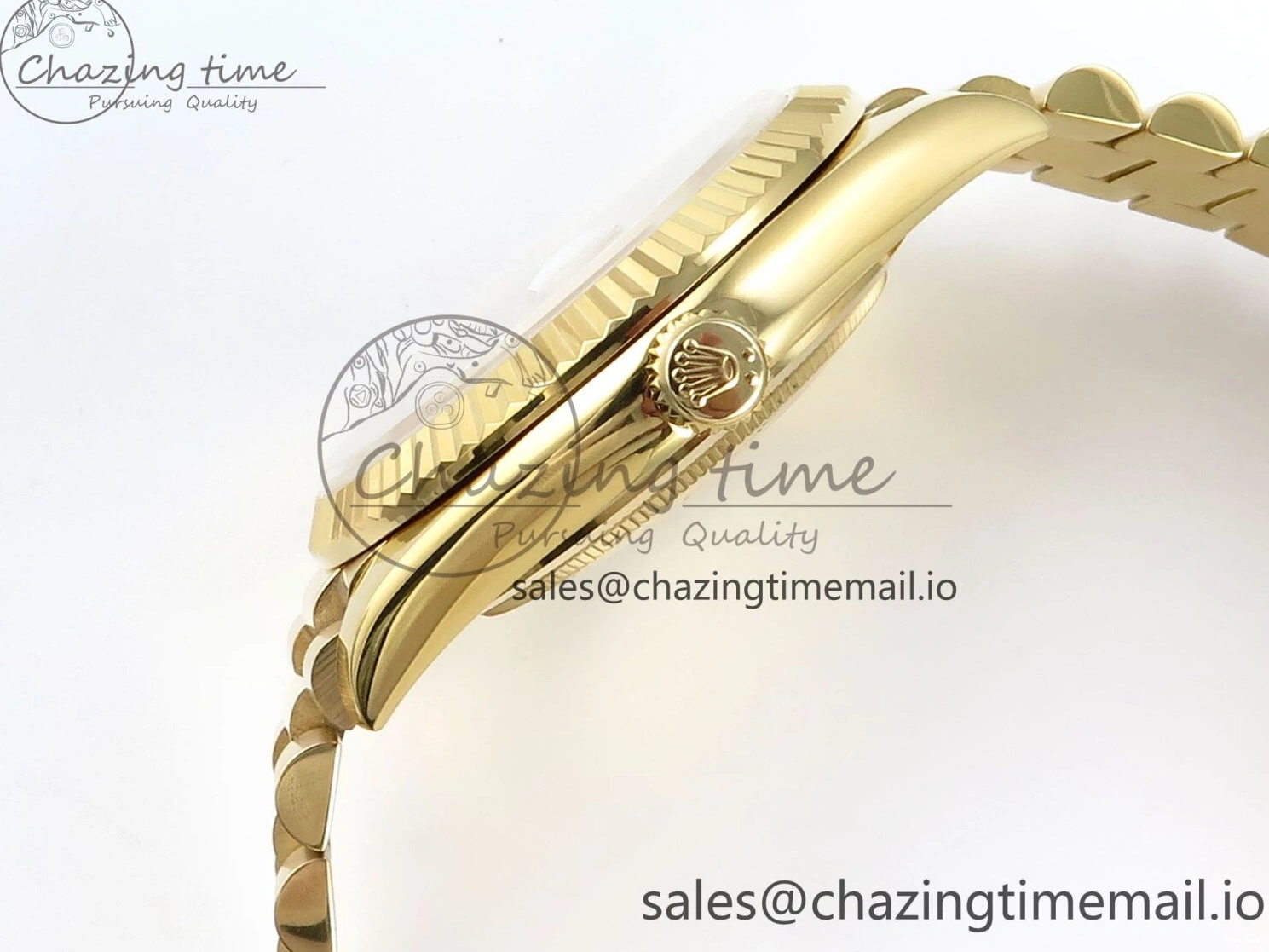 MiroTime 0129 Contemporary Day Date 128238 36mm YG KF 1:1 Best Edition YG Crystal Dial On President Bracelet A2836 (Gain Weight) 646